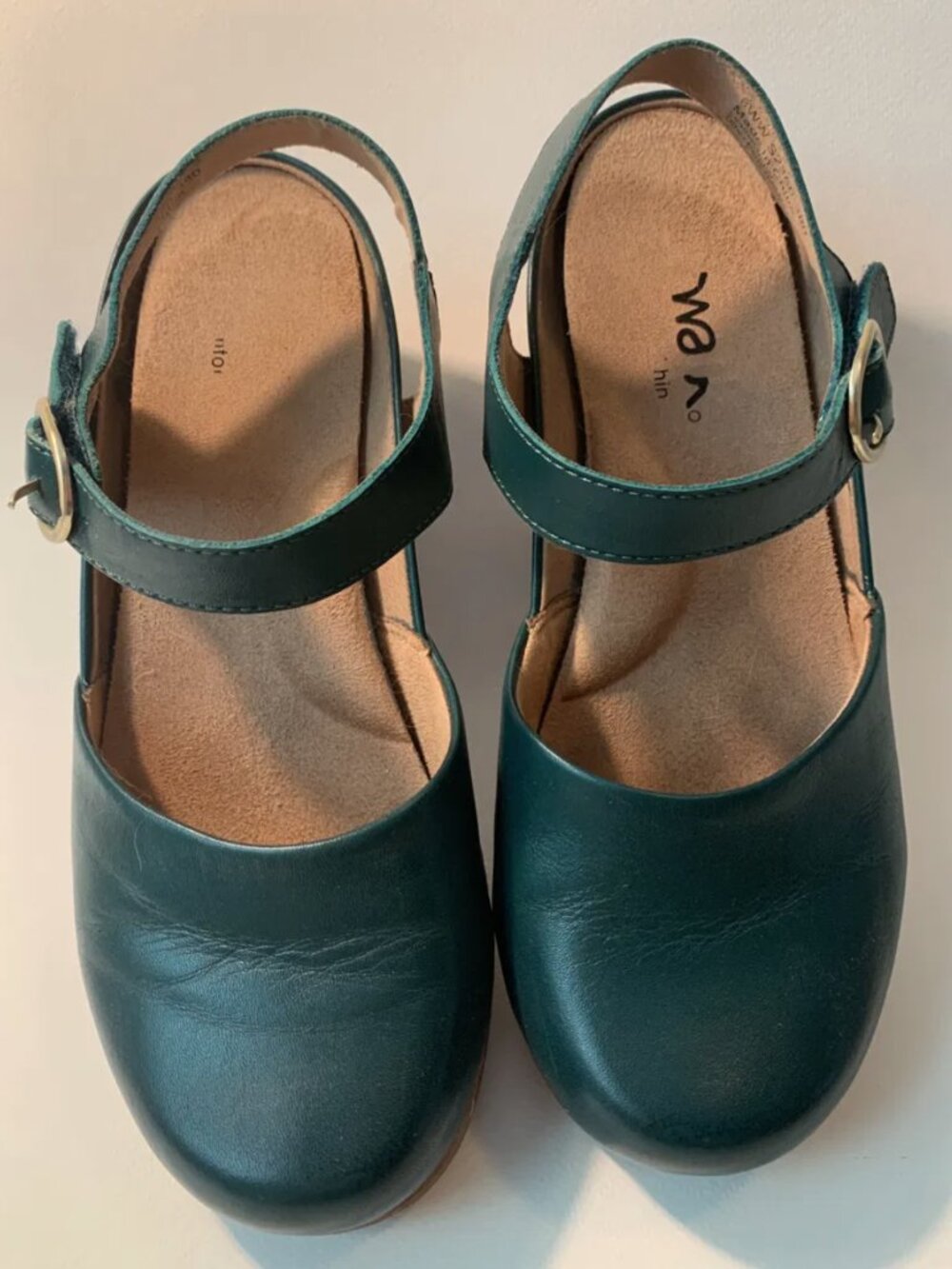 Softwalk Teal Mary Jane Clog Wedge